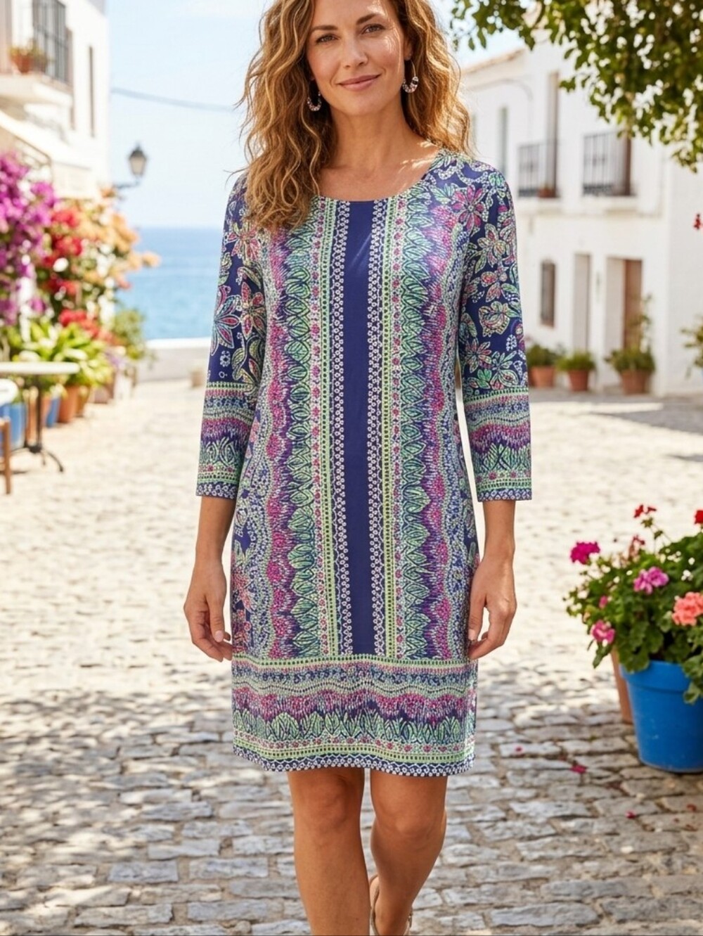 Lilly Pulitzer Navy Blue And Green Silk Dress.